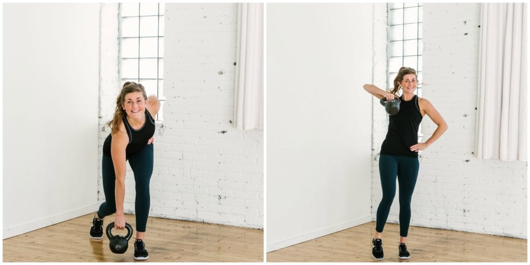 20-minute Kettlebell Cardio Workout | burn up to 400 calories with this efficient KB circuit | www.nourishmovelove.com