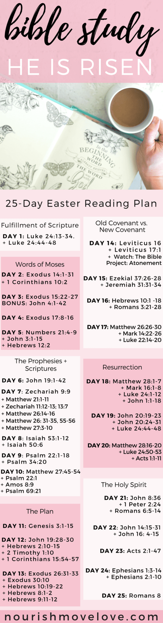 Easter Scripture Reading Challenge: 25-Day Bible Study | www.nourishmovelove.com