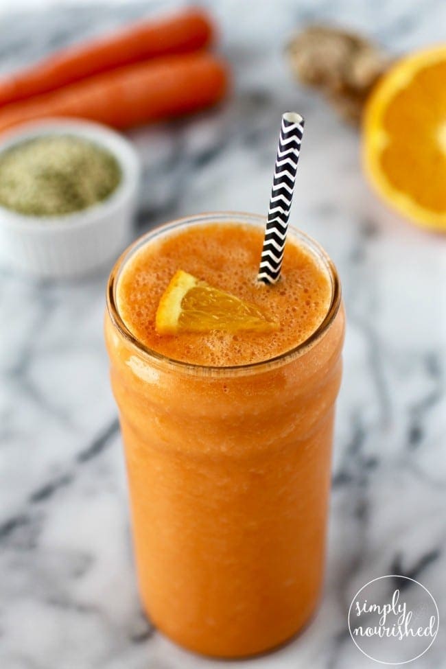 Sunrise Smoothie | 15 Low Sugar Smoothie recipes | www.nourishmovelove.com