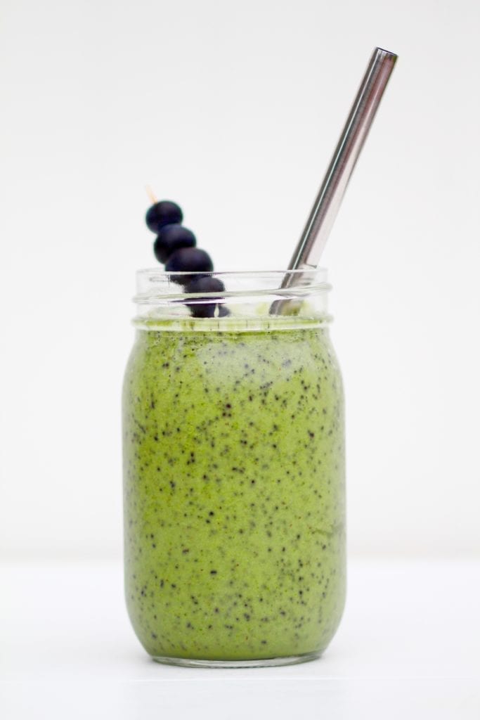 Blueberry Hemp Smoothie | 15 Low Sugar Smoothie recipes | www.nourishmovelove.com