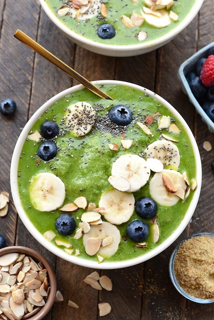 Green Smoothie Bowl 15 low sugar, high protein smoothie recipes www