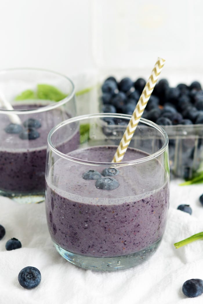 Blueberry Flax Smoothie | 15 Low Sugar Smoothie recipes | www.nourishmovelove.com