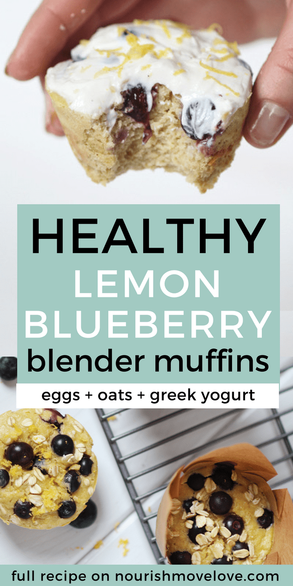 Healthy Lemon Blueberry Blender Muffins