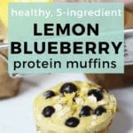 Healthy Lemon Blueberry Protein Muffins