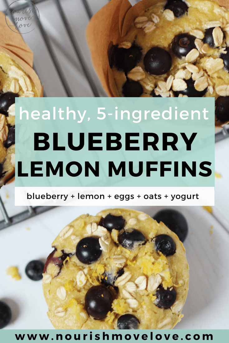 Healthy, 5-Ingredient Lemon Blueberry Muffins