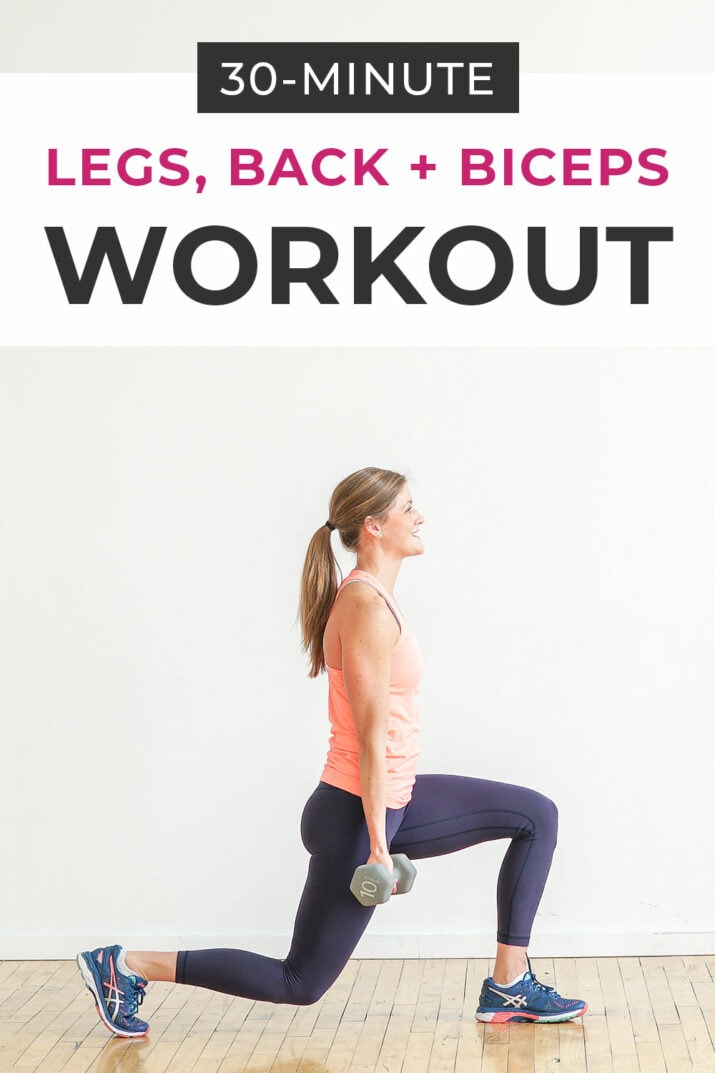 30-Minute Legs, Back and Biceps Workout At Home | Nourish Move Love
