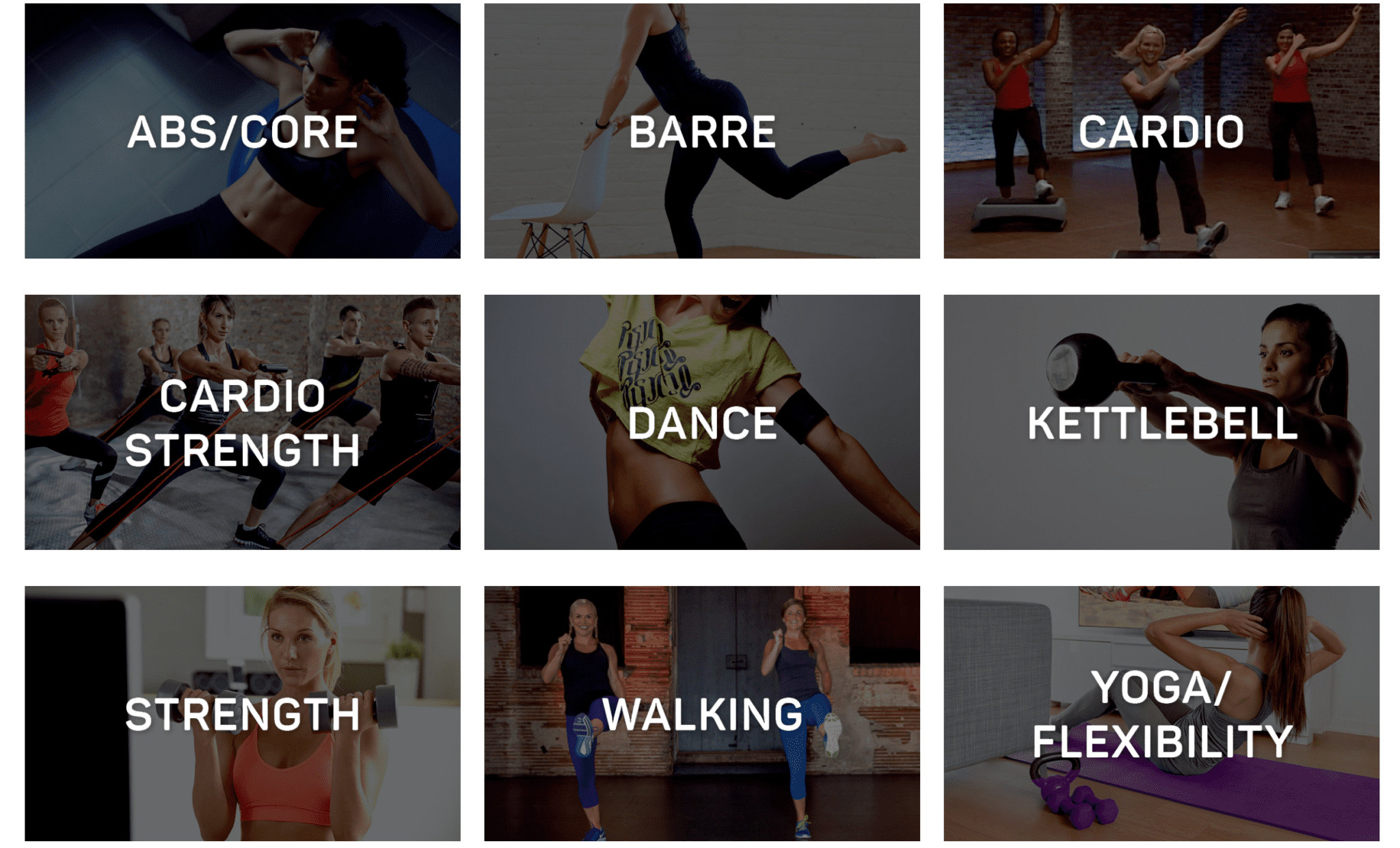 Get Healthy U TV Workouts Sort by Type