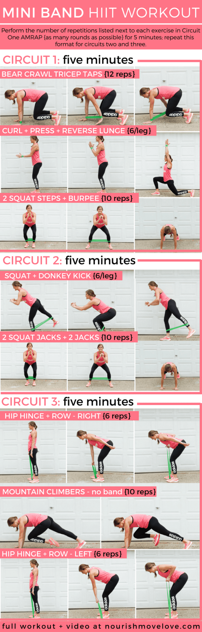 Simple Resistance Mini Band Workout for Push Pull Legs