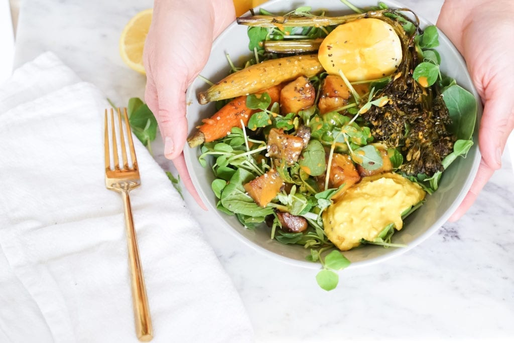 Roasted Vegetable Harvest Salad Bowl | Meal Prep | Vegan