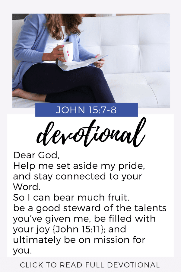 Devotional John 15 | Bible Study | Pride | Closer to Jesus | Prayer