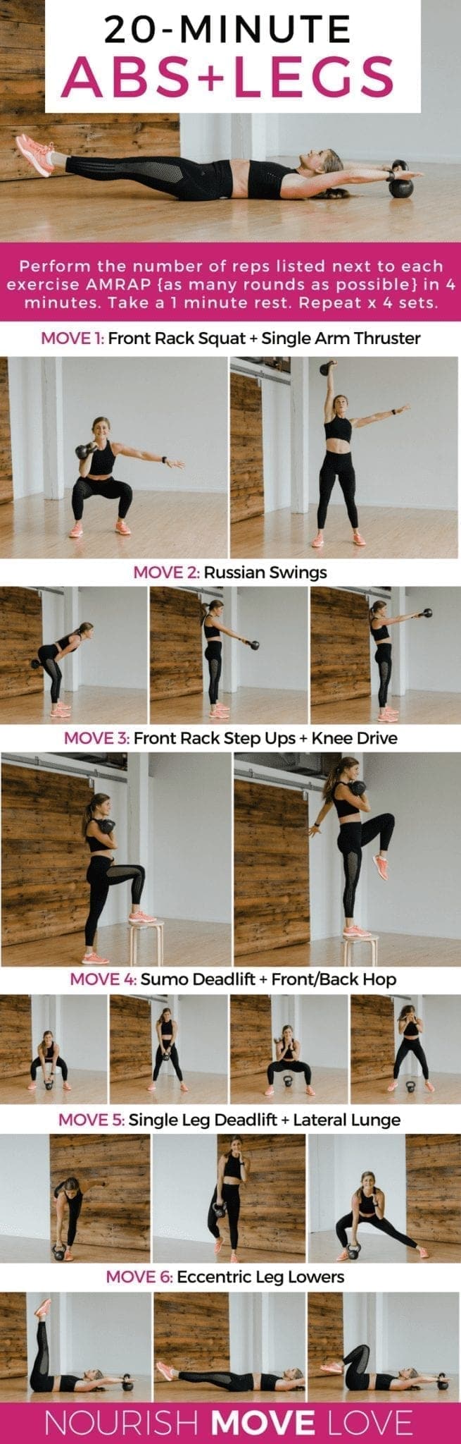 20 Minute Kettlebell Workout Leg Workout Core Workout Ab Workout