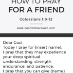 Prayer guide: how to pray for a friend | weekly prayer for friend | nourish move love