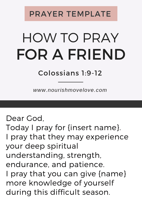 How to Pray For A Friend Template