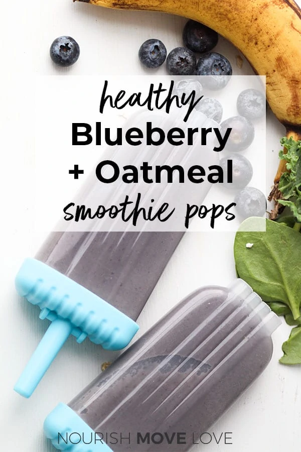 Healthy Blueberry + Oatmeal Smoothie Pops for Kids
