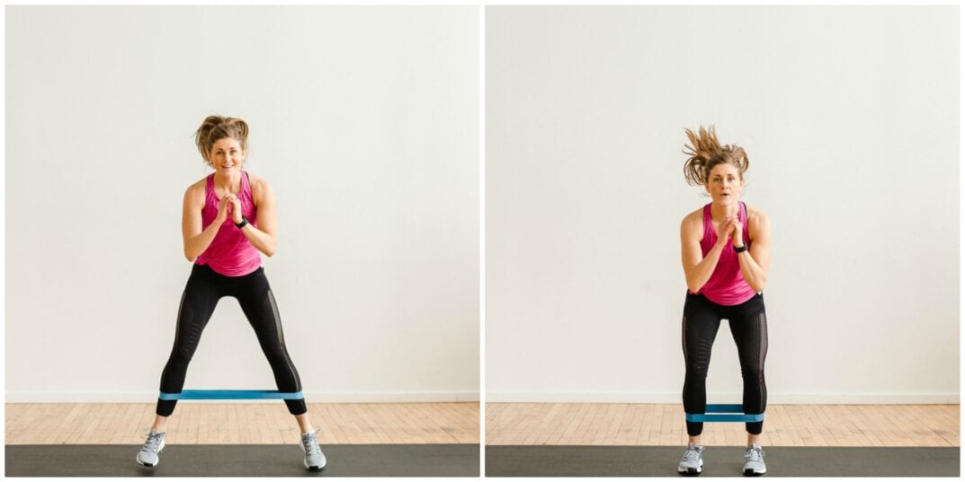 Wide Narrow Baby Jumps Exercise Resistance Band Exercises Nourish