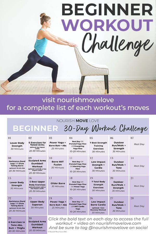 Beginner Workout Plan 30 Day Workout Calendar Nourish