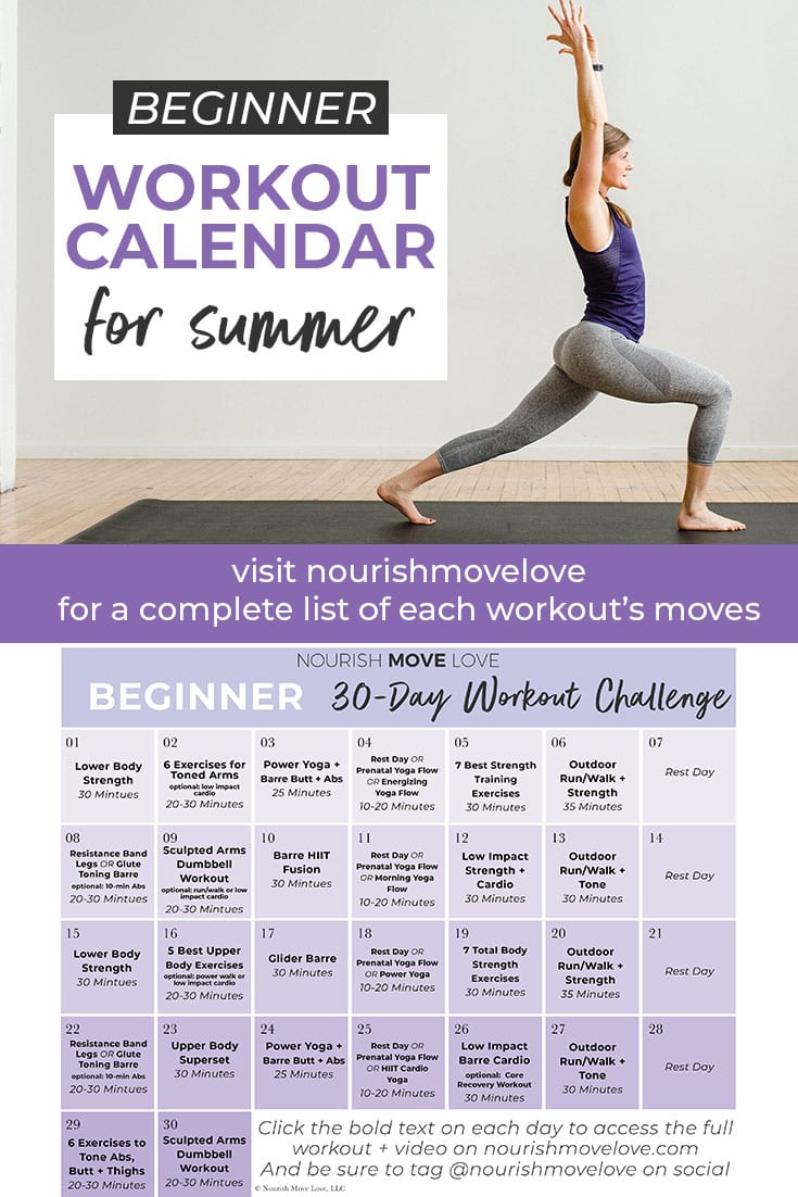 Pin this Beginner Workout Plan + 30-Day Workout Calendar: