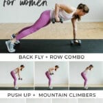 Pin for Pinterest of arm workout with weights