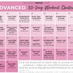 advanced workout calendar for summer