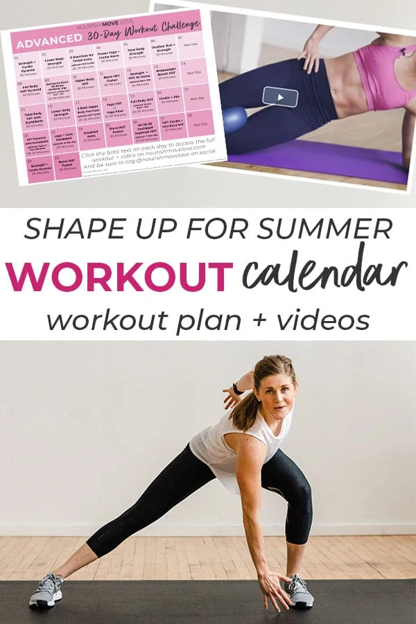 Advanced Workout Plan + 30-Day Workout Calendar | Nourish Move Love