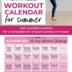 Workout Schedule and workout calendar | advanced