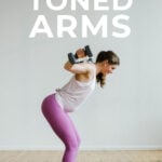 Pin for Pinterest of arm workout with weights