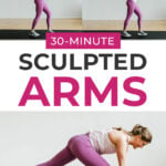 Pin for Pinterest of arm workout with weights