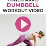 Pin for Pinterest of arm workout with weights