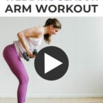 Pin for Pinterest of arm workout with weights