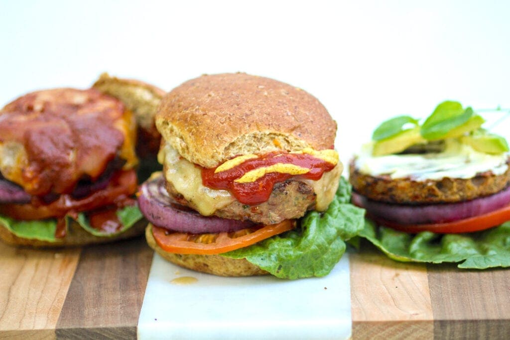 Healthy grilled burgers