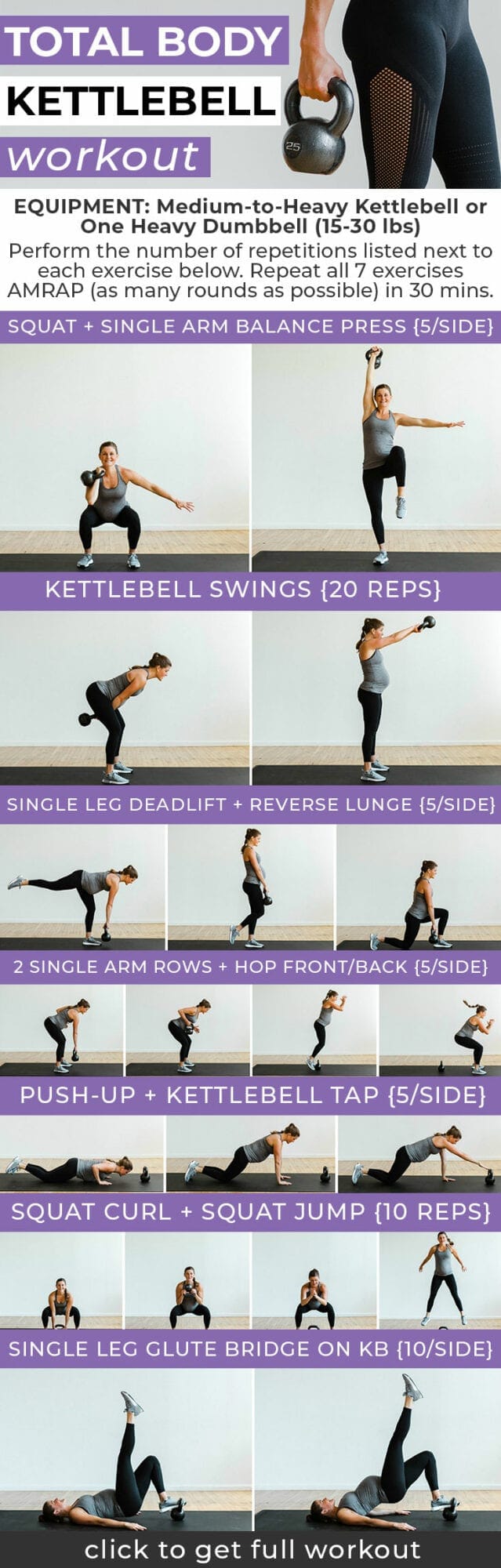 30Minute AMRAP Full Body Kettlebell Workout Nourish