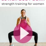 Pin for Pinterest of woman performing leg day exercises