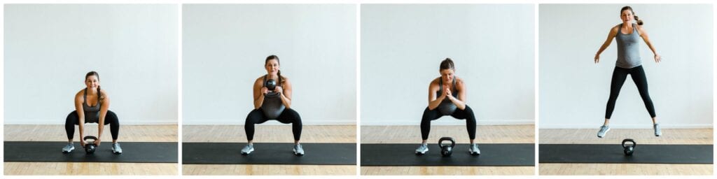 Kettlebell squat and curl