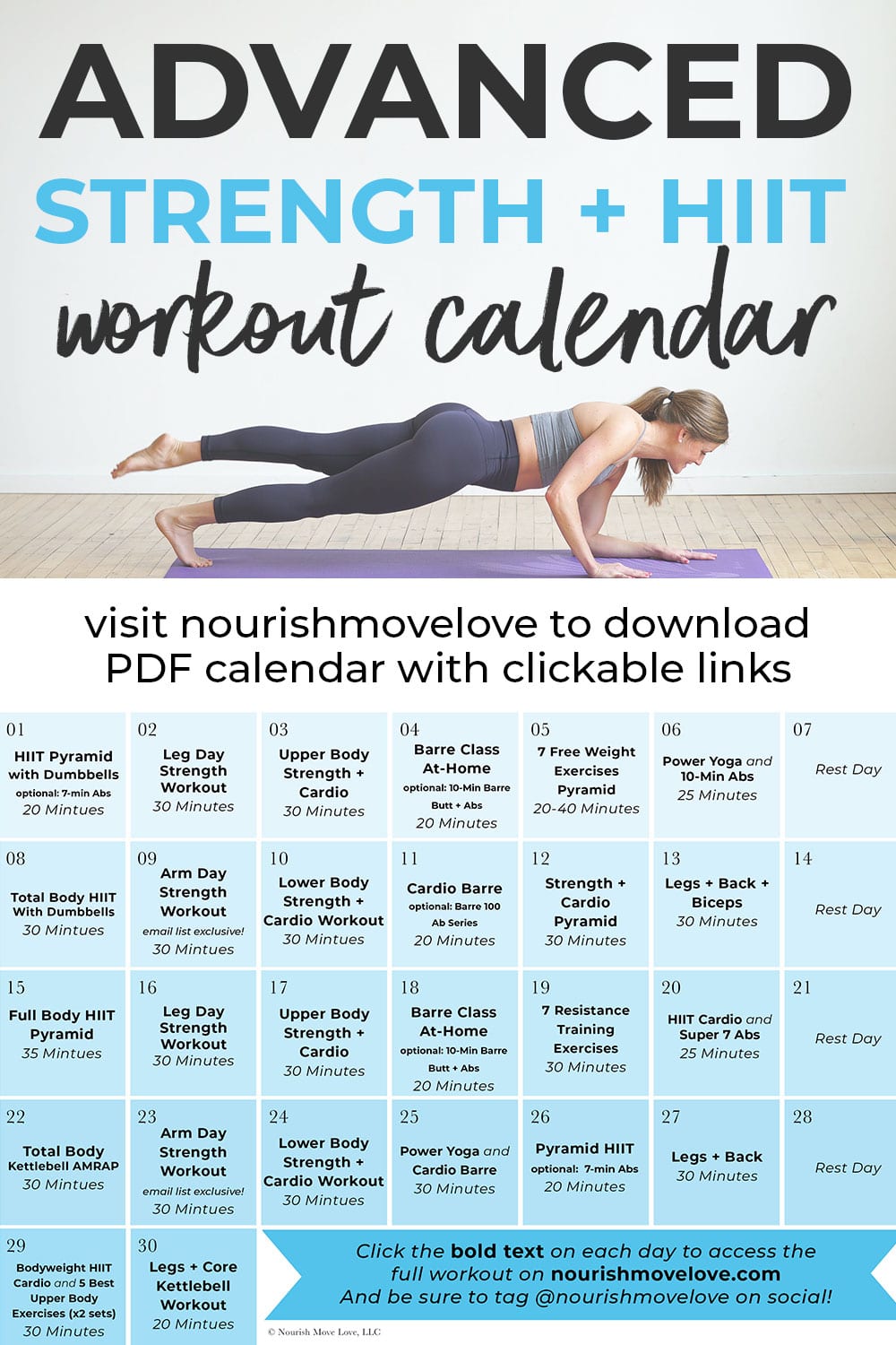 strength training for women | 30 day workout calendar ...