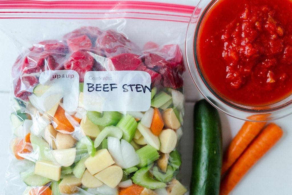 crockpot freezer meals: beef stew