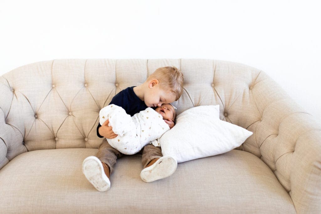 Newborn photo of Brody + Bella