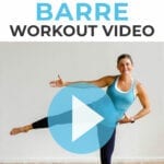 Pregnant woman performing cardio exercises in a low impact cardio barre workout