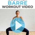Pregnant woman performing cardio exercises in a low impact cardio barre workout