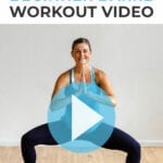 Pregnant woman performing cardio exercises in a low impact cardio barre workout