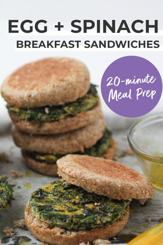 Meal Prep Egg and Spinach Breakfast Sandwiches