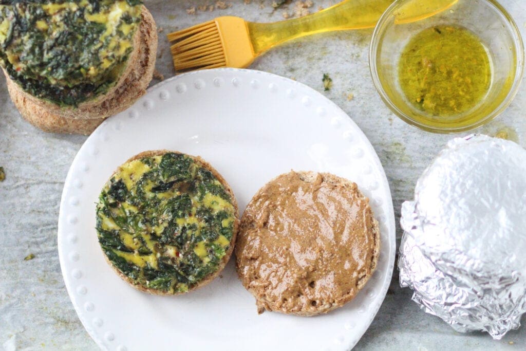 sweet and savory breakfast sandwiches on a plate