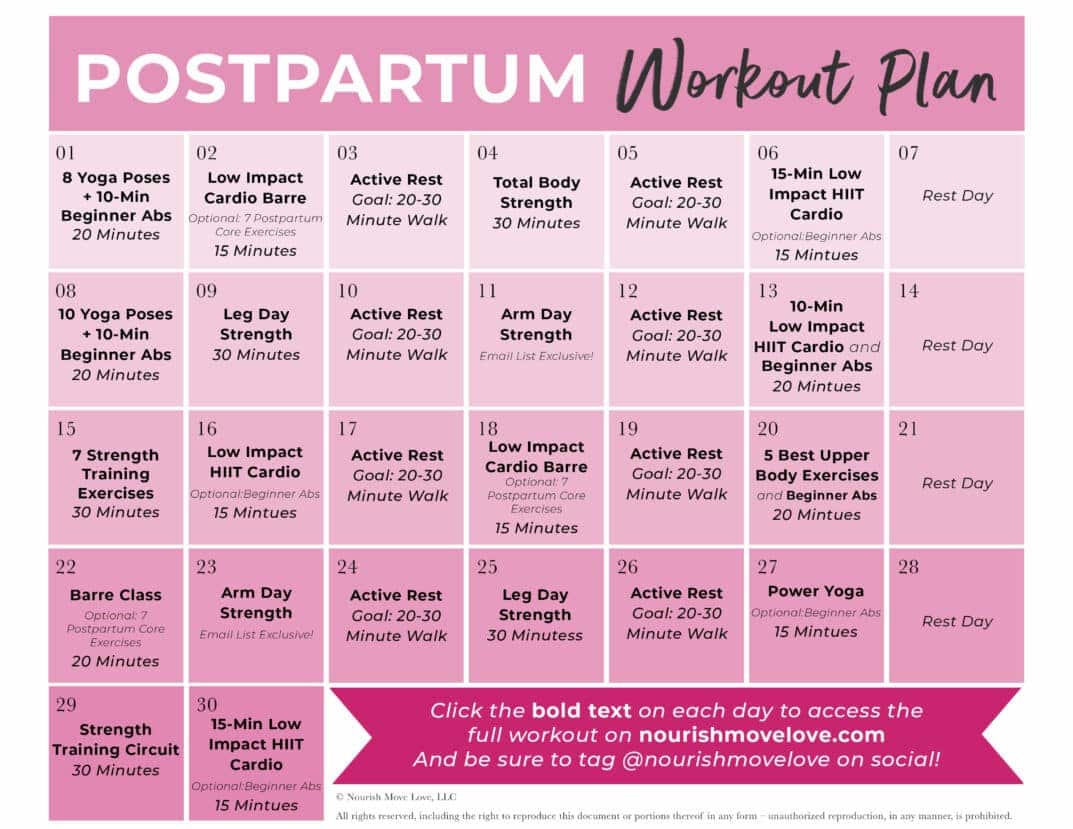 postpartum workout plan