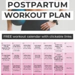 Postpartum Workout Plan and Workout Calendar