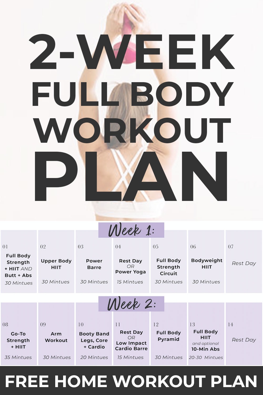 Simple 14 Day Workout Challenge for Push Pull Legs