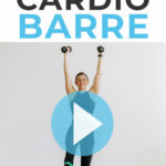 woman performing cardio barre exercises in a barre blend workout