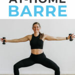 woman performing cardio barre exercises in a barre blend workout