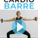 woman performing cardio barre exercises in a barre blend workout