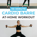 woman performing cardio barre exercises in a barre blend workout