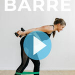 woman performing cardio barre exercises in a barre blend workout