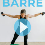 woman performing cardio barre exercises in a barre blend workout